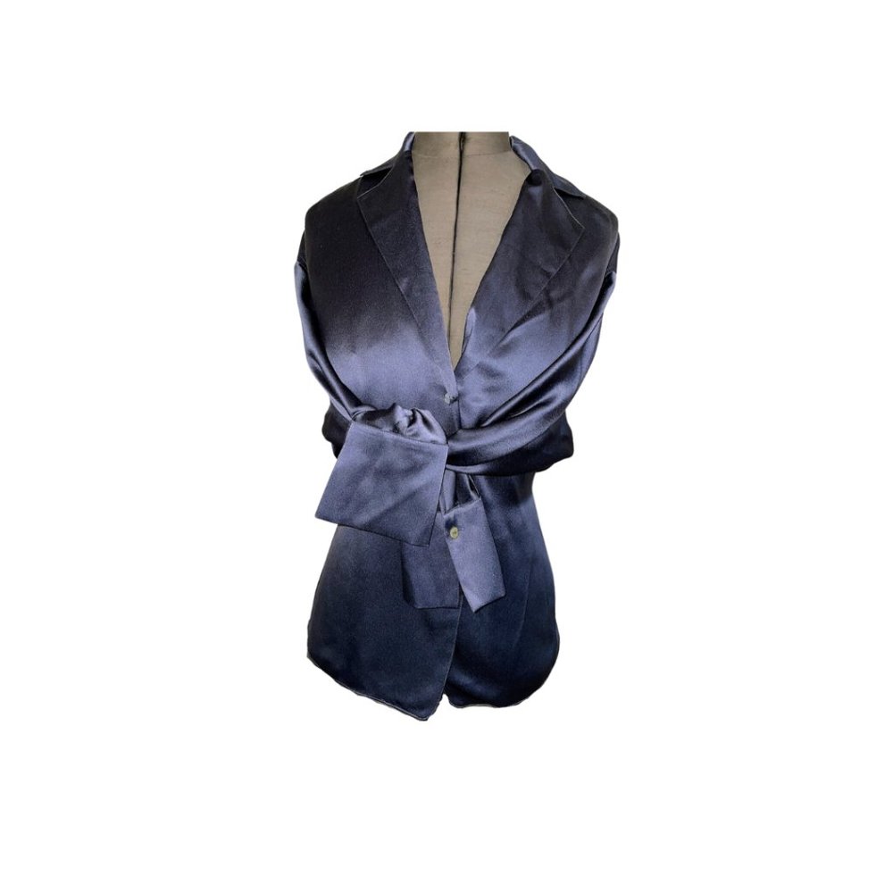 Silk Satin Collared tie  Blouse